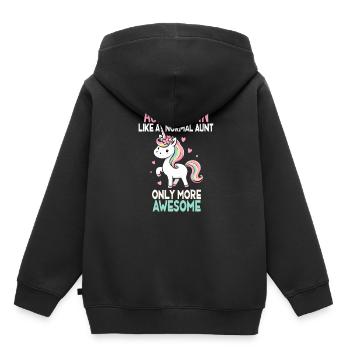 Tante, Tante, Licorne - Sweat Premium à capuche enfant bio - noir - Dos - AI Model Kid Male (0cm)