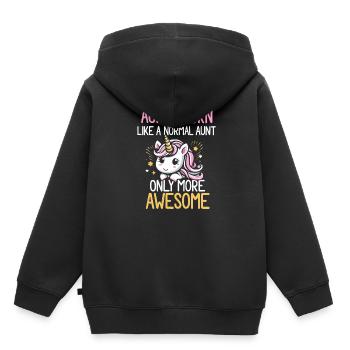 Tante, Tante, Licorne - Sweat Premium à capuche enfant bio - noir - Dos - AI Model Kid Male (0cm)