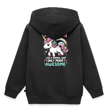 Tante, Tante, Licorne - Sweat Premium à capuche enfant bio - noir - Dos - AI Model Kid Male (0cm)