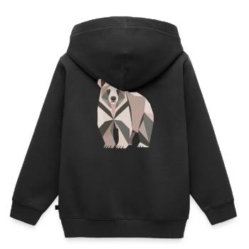 Polygone d’ours - Sweat Premium à capuche enfant bio - noir - Dos - AI Model Kid Male (0cm)