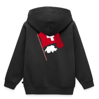Suisse Suisse Suisse Allemande - Sweat Premium à capuche enfant bio - noir - Dos - AI Model Kid Male (0cm)