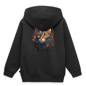 Bengal Katze - Kinder Premium Organic Hoodie - Schwarz - Hinten - AI Model Kid Male (0cm)