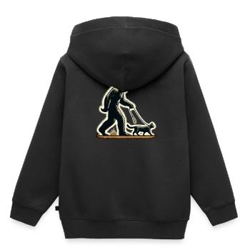 Bigfoot Katze Lustige Bilder - Kinder Premium Organic Hoodie - Schwarz - Hinten - AI Model Kid Male (0cm)