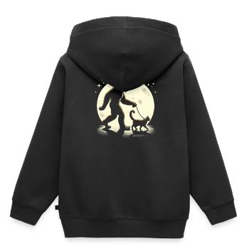 Bigfoot Katze Lustige Bilder - Kinder Premium Organic Hoodie - Schwarz - Hinten - AI Model Kid Male (0cm)