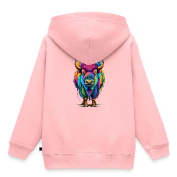 Bison - Sweat Premium à capuche enfant bio - rose - Dos - AI Model Kid Female (0cm)