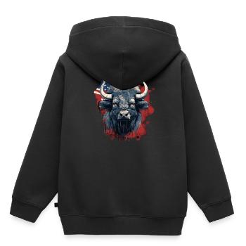 Bison - Sweat Premium à capuche enfant bio - noir - Dos - AI Model Kid Male (0cm)