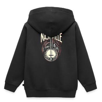 Banjo Guitare Bluegrass Musique Nashville - Sweat Premium à capuche enfant bio - noir - Dos - AI Model Kid Male (0cm)