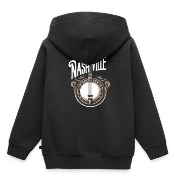 Banjo Guitare Bluegrass Musique Nashville - Sweat Premium à capuche enfant bio - noir - Dos - AI Model Kid Male (0cm)