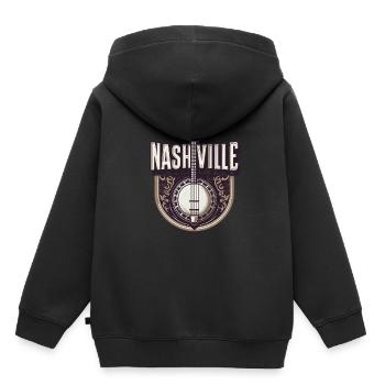 Banjo Guitare Bluegrass Musique Nashville - Sweat Premium à capuche enfant bio - noir - Dos - AI Model Kid Male (0cm)