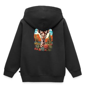 Kamel - Kinder Premium Organic Hoodie - Schwarz - Hinten - AI Model Kid Male (0cm)