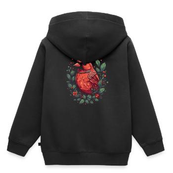 Cardinal Vogel rouge - Sweat Premium à capuche enfant bio - noir - Dos - AI Model Kid Male (0cm)