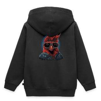 Cardinal Vogel rouge - Sweat Premium à capuche enfant bio - noir - Dos - AI Model Kid Male (0cm)