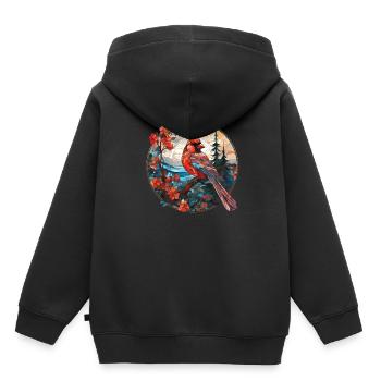 Rotkardinal Kardinal Vogel - Kinder Premium Organic Hoodie - Schwarz - Hinten - AI Model Kid Male (0cm)
