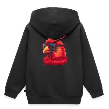 Rotkardinal Kardinal Vogel - Kinder Premium Organic Hoodie - Schwarz - Hinten - AI Model Kid Male (0cm)