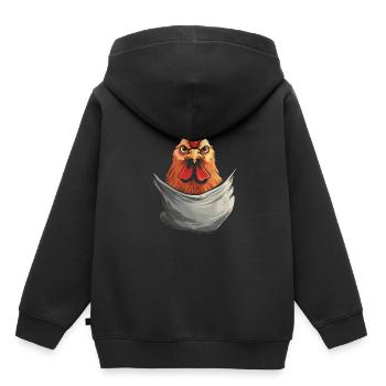 Chicken In Pocket - Kinder Premium Organic Hoodie - Schwarz - Hinten - AI Model Kid Male (0cm)