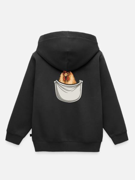 Chicken In Pocket - Kinder Premium Organic Hoodie - Schwarz