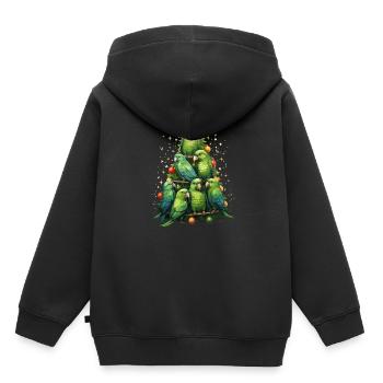 Wellensittich Sittich Weihnachtsbaum - Kinder Premium Organic Hoodie - Schwarz - Hinten - AI Model Kid Male (0cm)