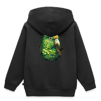 Wellensittich Sittich - Kinder Premium Organic Hoodie - Schwarz - Hinten - AI Model Kid Male (0cm)