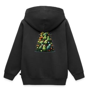 Wellensittich Sittich Weihnachten - Kinder Premium Organic Hoodie - Schwarz - Hinten - AI Model Kid Male (0cm)