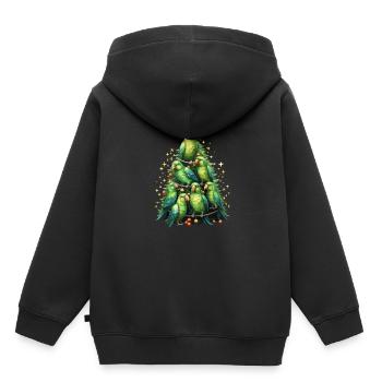 Wellensittich Sittich - Kinder Premium Organic Hoodie - Schwarz - Hinten - AI Model Kid Male (0cm)