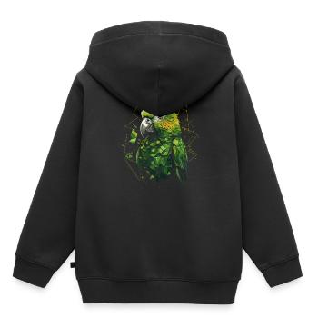 Wellensittich Sittich - Kinder Premium Organic Hoodie - Schwarz - Hinten - AI Model Kid Male (0cm)