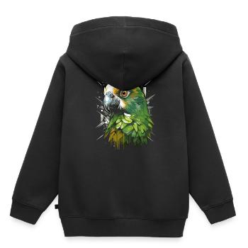 Wellensittich Sittich - Kinder Premium Organic Hoodie - Schwarz - Hinten - AI Model Kid Male (0cm)