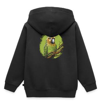 Wellensittich Sittich - Kinder Premium Organic Hoodie - Schwarz - Hinten - AI Model Kid Male (0cm)
