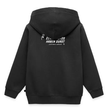 Les vraies voitures ont soif, spectacle moteur, essence, puissance - Sweat Premium à capuche enfant bio - noir - Dos - AI Model Kid Male (0cm)