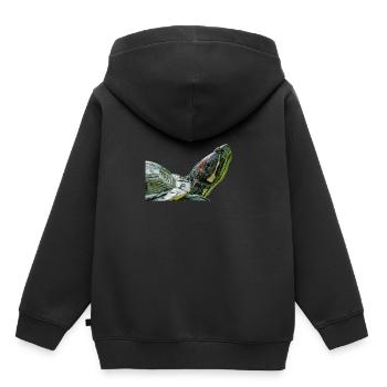 tortue de tortue - Sweat Premium à capuche enfant bio - noir - Dos - AI Model Kid Male (0cm)