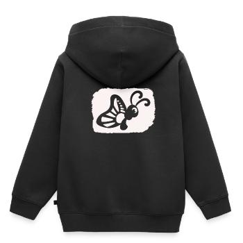 lustiger Schmetterling - Naturschutz Umwelt Klima - Kinder Premium Organic Hoodie - Schwarz - Hinten - AI Model Kid Male (0cm)