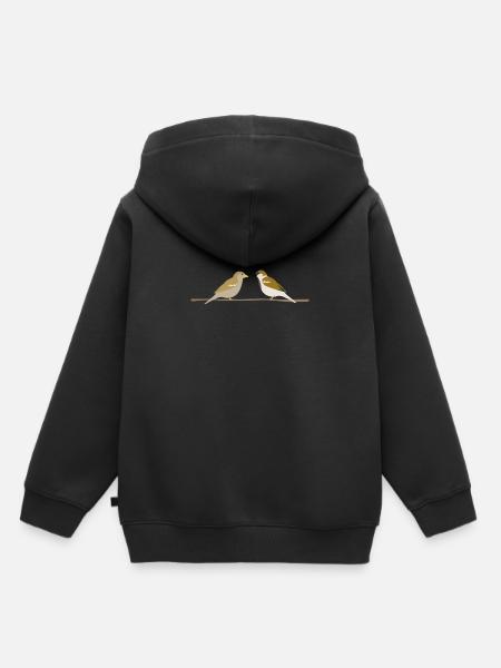 moineaux - Sweat Premium à capuche enfant bio - noir