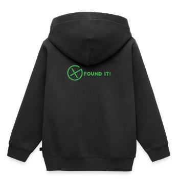 Geocaching, geocache, gps, randonnée, Nerd - Sweat Premium à capuche enfant bio - noir - Dos - AI Model Kid Male (0cm)