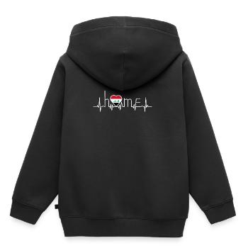 j'aime la maison d'accueil Irak - Sweat Premium à capuche enfant bio - noir - Dos - AI Model Kid Male (0cm)