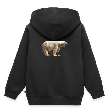 ours polaire eisbaer pôle nord alaska11 pôle nord - Sweat Premium à capuche enfant bio - noir - Dos - AI Model Kid Male (0cm)