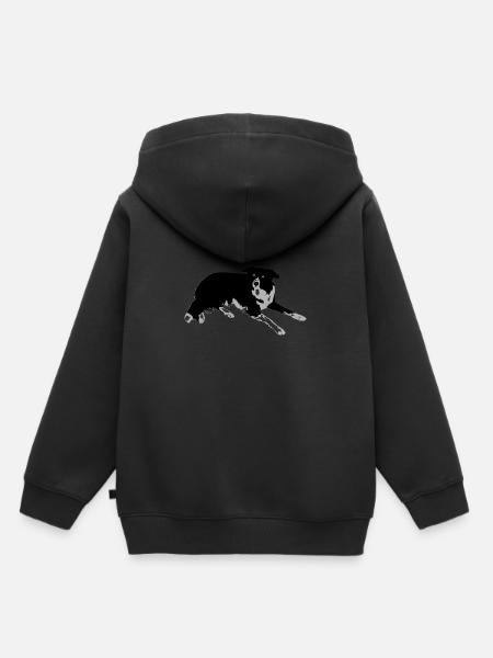 Border Collie - Sweat Premium à capuche enfant bio - noir