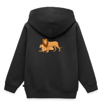 lion loewe cat katze africa afrika sphinx95 - Kinder Premium Organic Hoodie - Schwarz - Hinten - AI Model Kid Male (0cm)