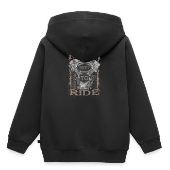 Born to Ride motorcycle 1971 - Kinder Premium Organic Hoodie - Schwarz - Hinten - AI Model Kid Male (0cm)