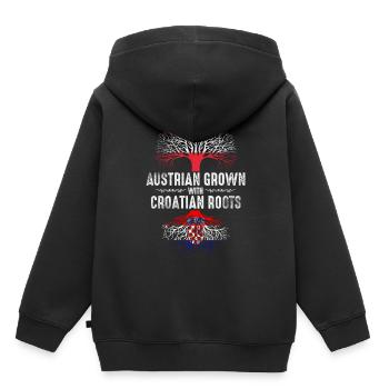 Autrichiens d’origine croate - Sweat Premium à capuche enfant bio - noir - Dos - AI Model Kid Male (0cm)