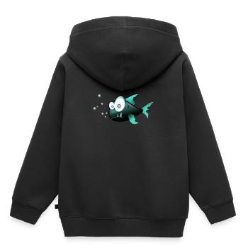 poisson - Sweat Premium à capuche enfant bio - noir - Dos - AI Model Kid Male (0cm)