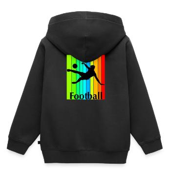 Football Fussball Soccer - Sweat Premium à capuche enfant bio - noir - Dos - AI Model Kid Male (0cm)