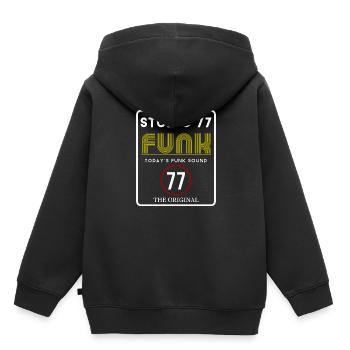 Studio 77 Funk - Kinder Premium Organic Hoodie - Schwarz - Hinten - AI Model Kid Male (0cm)