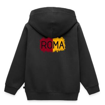 Roma - Kinder Premium Organic Hoodie - Schwarz - Hinten - AI Model Kid Male (0cm)
