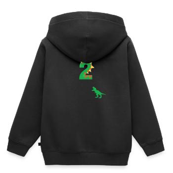 T Shirt for 2 birthday with dinomotiv funny child - Kids Premium Organic Hoodie - black - Back - AI Model Kid Male (0cm)