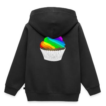 Cupcake - Kinder Premium Organic Hoodie - Schwarz - Hinten - AI Model Kid Male (0cm)