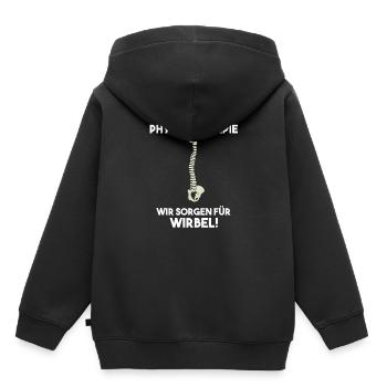 Physiotherapie Wir sorgen für Wirbel - Kinder Premium Organic Hoodie - Schwarz - Hinten - AI Model Kid Male (0cm)