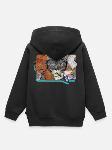 Verbrechen Katze - Kinder Premium Organic Hoodie - Schwarz