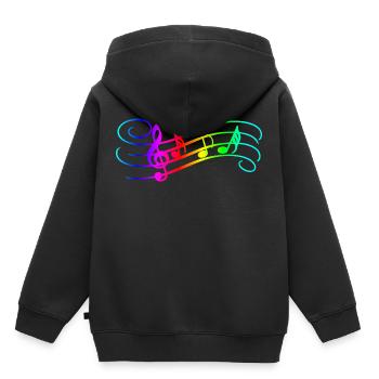 Music Notes - Kinder Premium Organic Hoodie - Schwarz - Hinten - AI Model Kid Male (0cm)