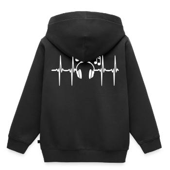 Heart Beat Music - Kinder Premium Organic Hoodie - Schwarz - Hinten - AI Model Kid Male (0cm)