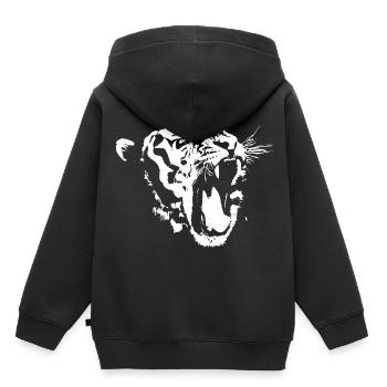 tigre - Sweat Premium à capuche enfant bio - noir - Dos - AI Model Kid Male (0cm)
