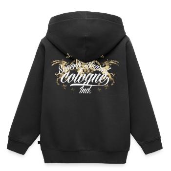 Superbe Marque Cologne - Sweat Premium à capuche enfant bio - noir - Dos - AI Model Kid Male (0cm)